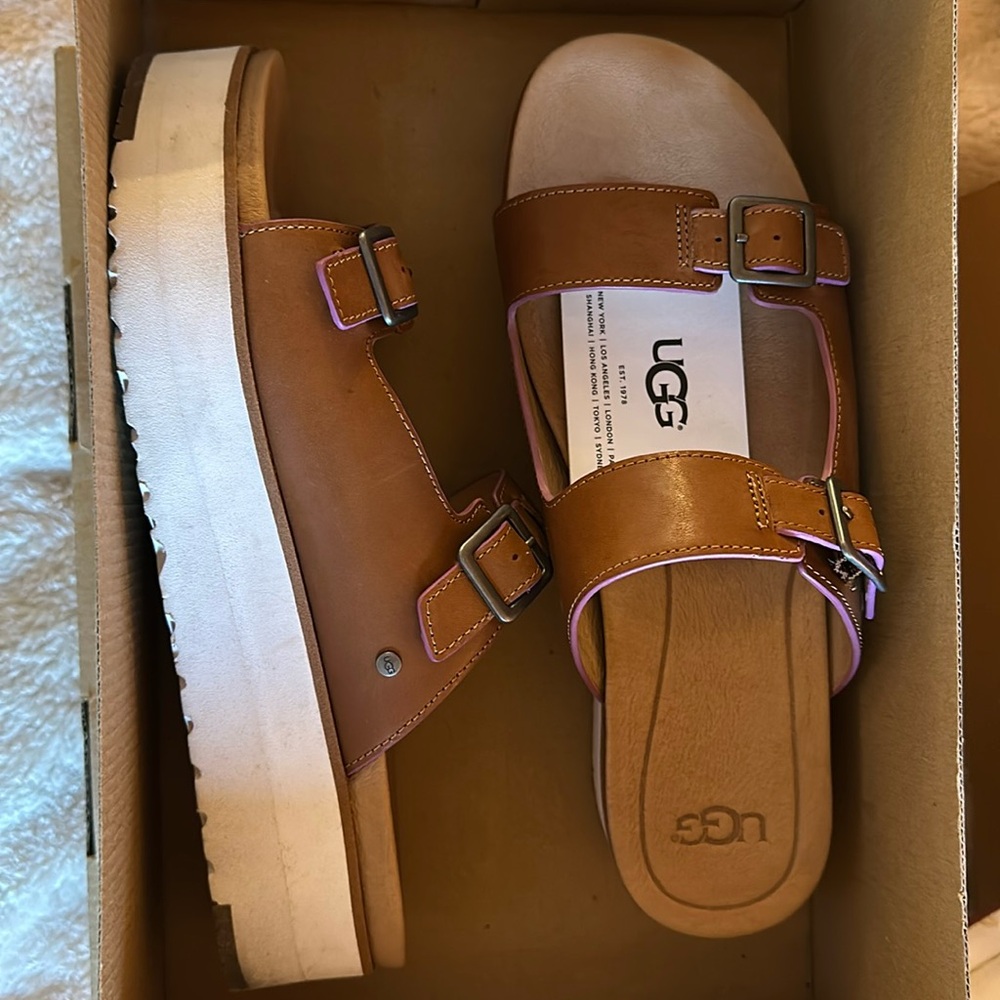 Ugg Hanneli Leather Platform Sandal